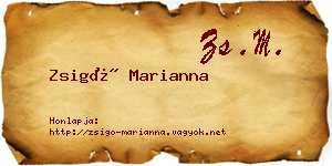 Zsigó Marianna névjegykártya